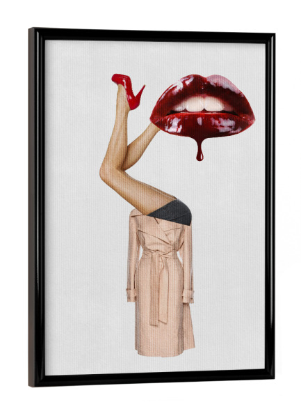 Poster mit schwarzem Rahmen "Kissing Alien" artboxONE - Abstrakt,Menschen,Fashion,Fiktion