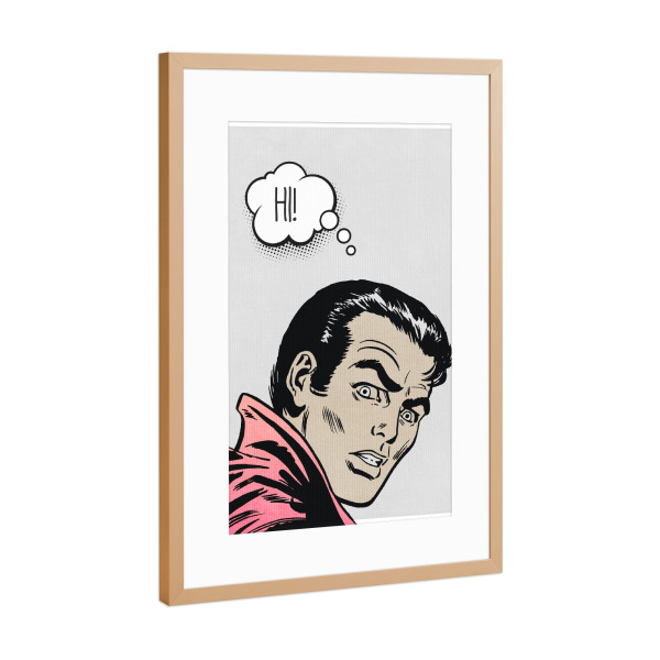 Poster mit Rahmen Kupfer "Hi, My Love" artboxONE - Typografie,Film,Comic,Abstrakt,Menschen,Liebe