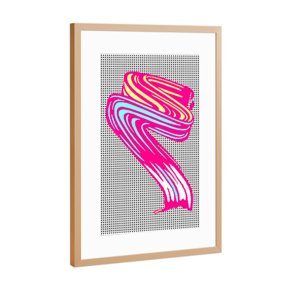 Poster mit Rahmen Kupfer "Galactic Swoosh" artboxONE - Für Kinder,Comic,Abstrakt,Geometrie,Streetart
