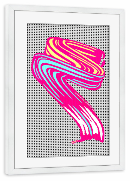 Poster mit Rahmen weiß "Galactic Swoosh" artboxONE - Für Kinder,Comic,Abstrakt,Geometrie,Streetart