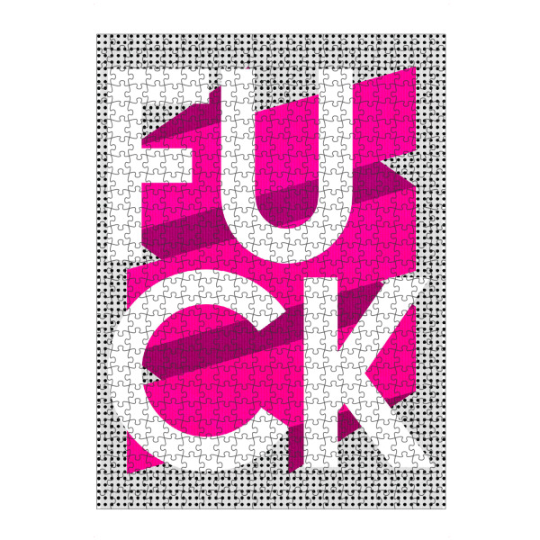 artboxONE Puzzle "Fuck It" artboxONE - Typografie,Abstrakt,Geometrie - Fuck,Spruch,Humor,Lustig,Weisheit,Popart,Bunt,Neon - Bild Fuck