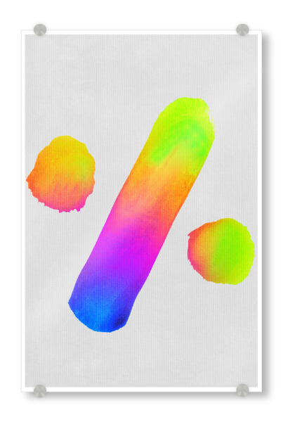 Acrylglasbild "Aquarell No.7" artboxONE - Für Kinder,Abstrakt,Geometrie - Neon,Aquarell,Wasserfarbe,Bunt,Farbenfroh