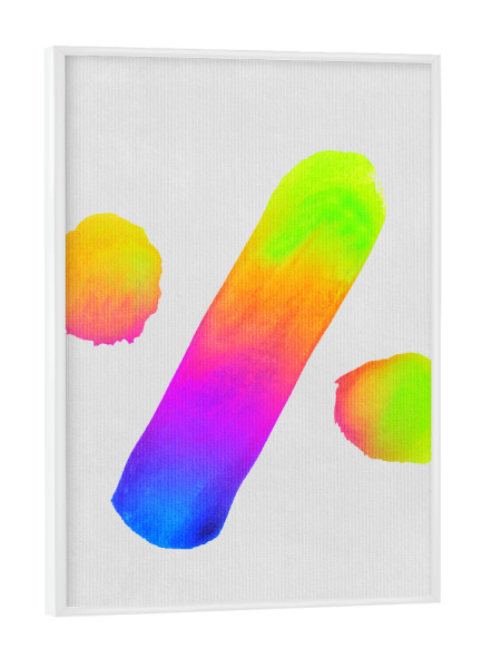 Poster mit weißem Rahmen "Aquarell No.7" artboxONE - Für Kinder,Abstrakt,Geometrie - Neon,Aquarell,Wasserfarbe,Bunt,Farbenfroh