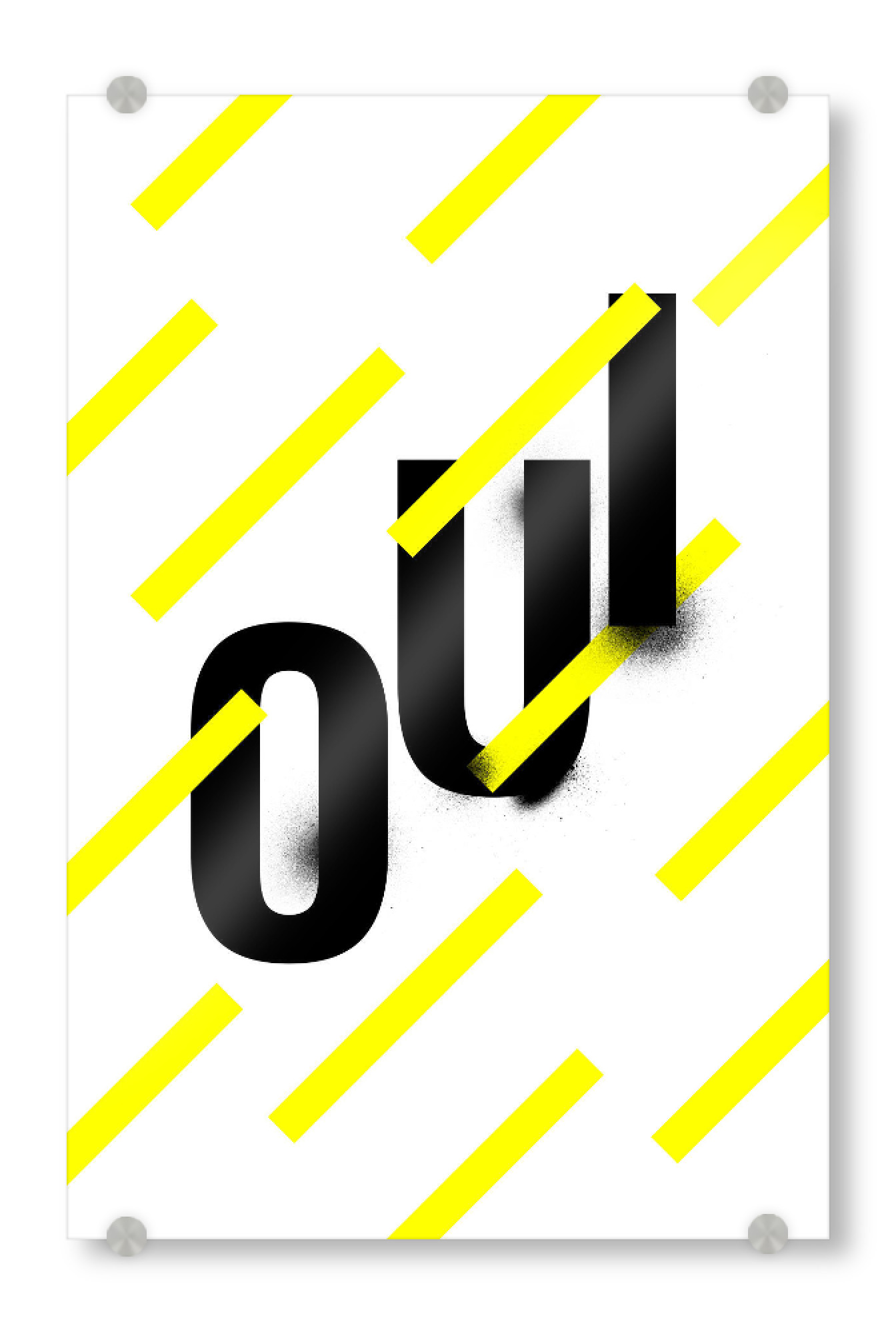 Acrylglasbild "Oui" artboxONE - Typografie,Abstrakt - Typografie,Spruch,Neon,Gelb,Abstrakt,Humor,Lustig,Frankreich,Französisch,Motivation,Oui