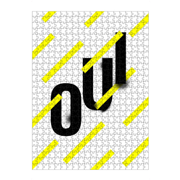 artboxONE Puzzle "Oui" artboxONE - Typografie,Abstrakt - Typografie,Spruch,Neon,Gelb,Abstrakt,Humor,Lustig,Frankreich,Französisch,Motivation,Oui