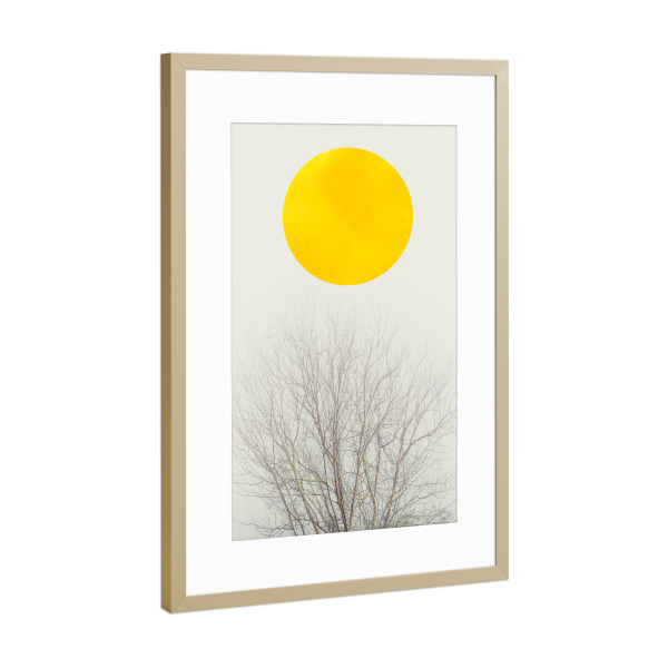 Poster mit Rahmen Gold "Winter Morning" artboxONE - Natur,Reise,Für Kinder,Abstrakt,Geometrie,Reise / Asien