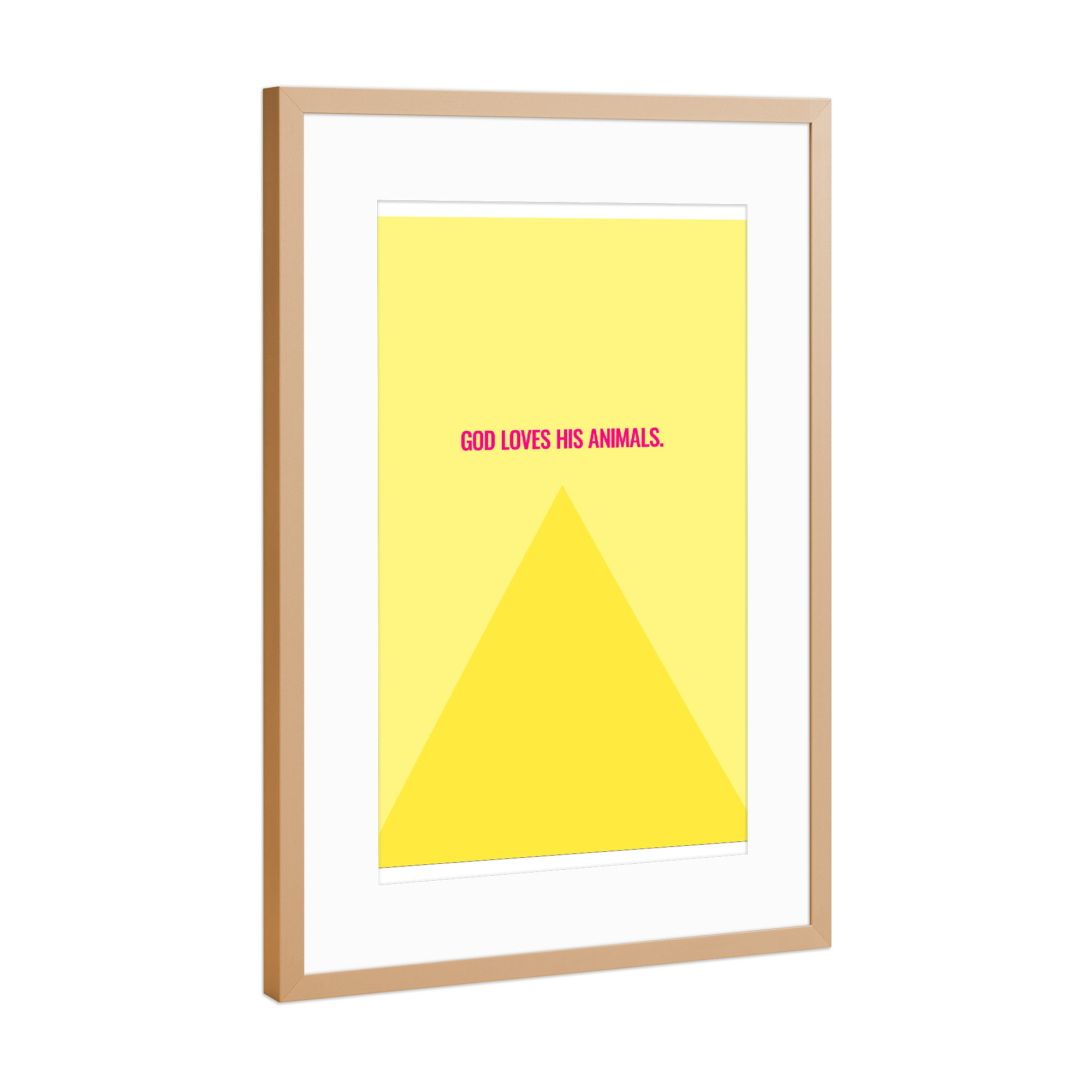 Poster mit Rahmen Kupfer "God Loves You" artboxONE - Typografie,Abstrakt,Menschen,Geometrie