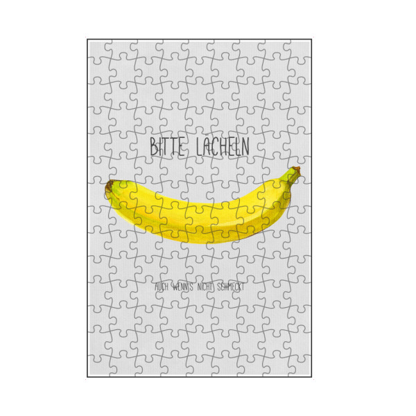 artboxONE Puzzle "Bitte Lächeln" artboxONE - Typografie,Für Kinder,Abstrakt - Banane,Lusitg,Humor,Spruch,Typografie,Lächeln - Bild banane