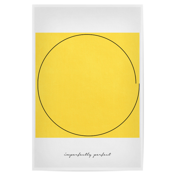 Poster "Beautiful Imperfection" artboxONE - Abstrakt,Geometrie,Liebe - Quadrat,Kreis,Abstrakt,Gelb,Kunst,Geometrie