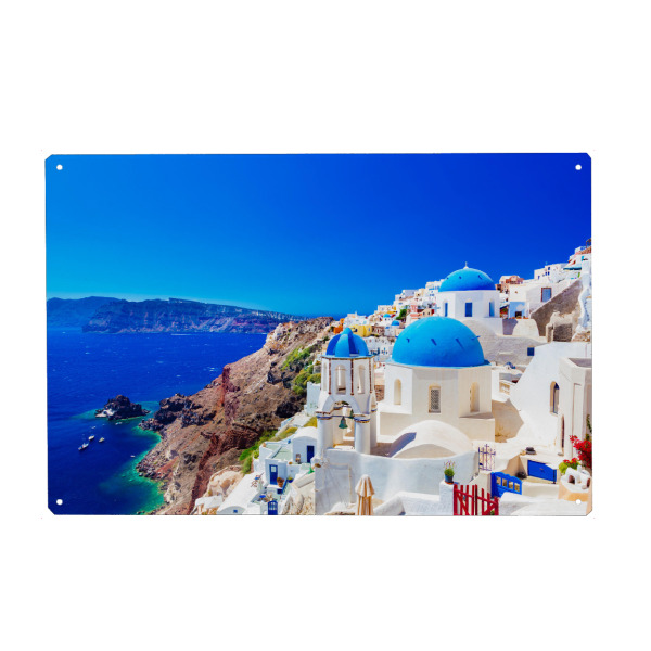 Metall Poster "Oia town on Santorini island, Greece" artboxONE - Reise