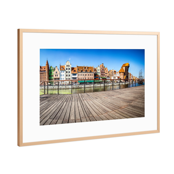 Poster mit Rahmen Kupfer "Panorama of Gdansk old town and Motlawa river in Poland" artboxONE - Städte