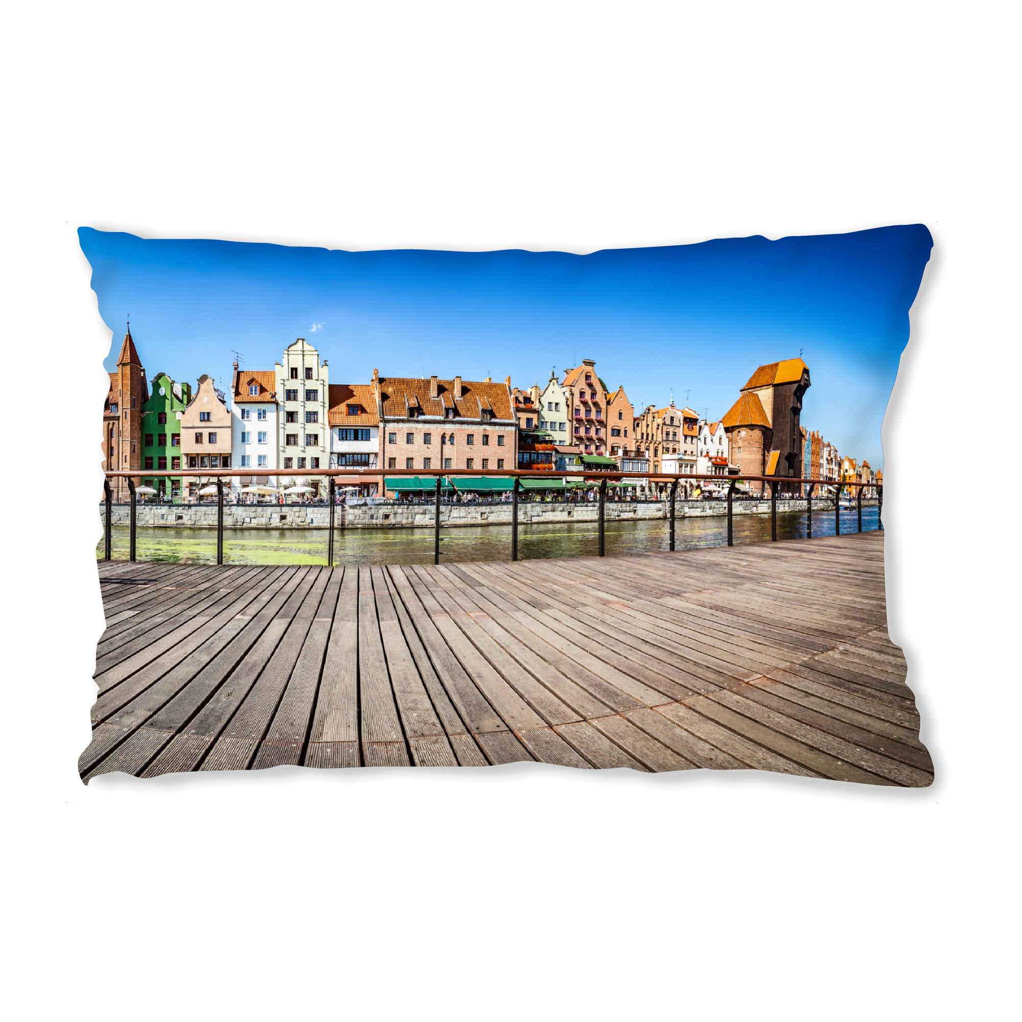 Design-Kissen "Panorama of Gdansk old town and Motlawa river in Poland" artboxONE - Städte
