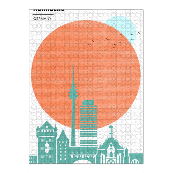 Puzzle Ravensburger "Nürnberg Sunrise" artboxONE - Städte - Sonnenaufgang,Stadt,Sonne,Silhouette,Nürnberg - Bild sonnenaufgang