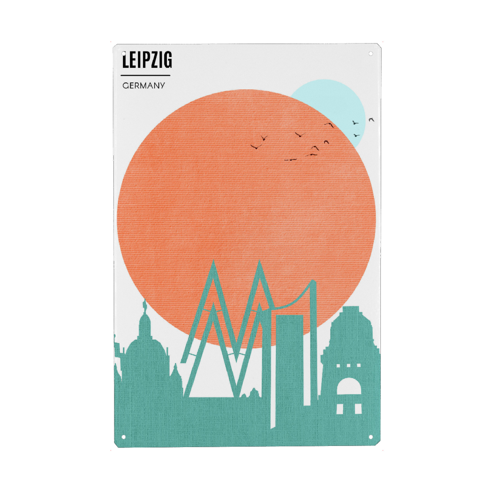 Holzbild "Leipzig Sunrise" artboxONE - Städte - Sonnenaufgang,Stadt,Sonne,Silhouette,Leipzig