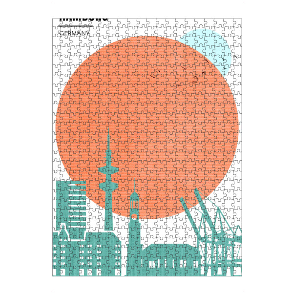 Puzzle Ravensburger "Hamburg Sunrise" artboxONE - Städte,Städte / Hamburg - Sonnenaufgang,Stadt,Sonne,Silhouette,Hamburg - Bild sonnenaufgang