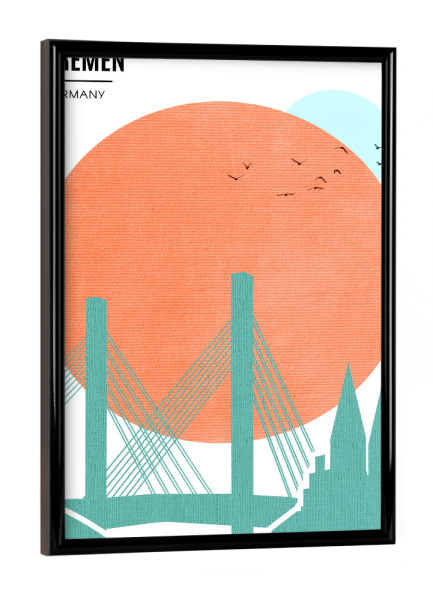 Poster mit schwarzem Rahmen "Bremen Sunrise" artboxONE - Städte - Sonnenaufgang,Stadt,Sonne,Silhouette,Bremen