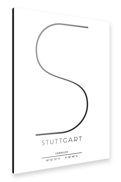Alu-Dibond "Abstract Stuttgart" 30x20 cm artboxONE