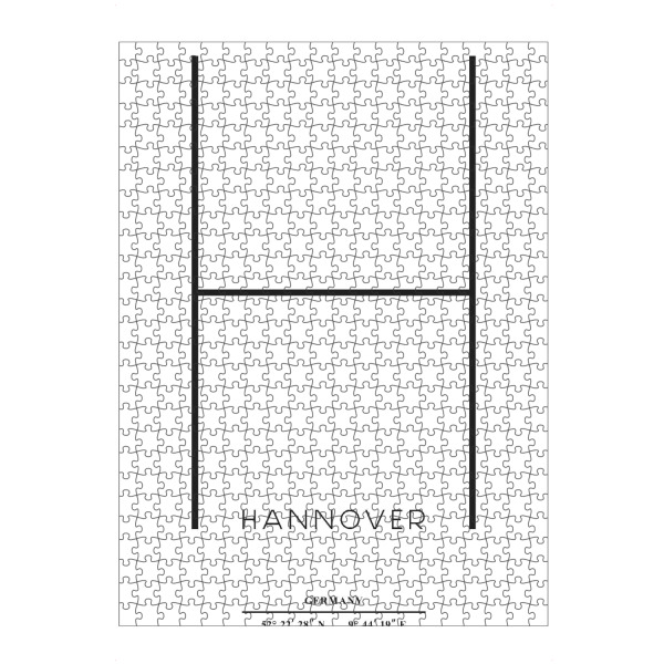Puzzle Ravensburger "Abstract Hannover" artboxONE - Städte,Städte / Hamburg,Schwarzweiß - Abstract,City,Stadt,Letter,Buchstabe,Hannover