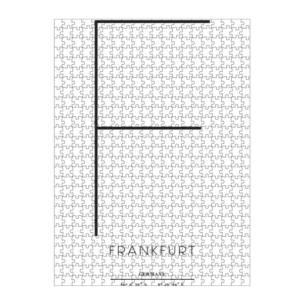 Puzzle Ravensburger "Abstract Frankfurt" artboxONE - Städte,Typografie,Schwarzweiß,Städte / Frankfurt - Abstract,City,Stadt,Letter,Buchstabe,Frankfurt