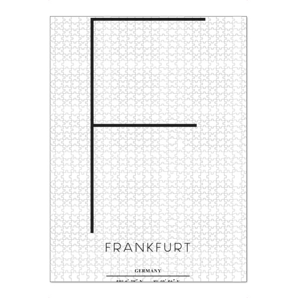Puzzle Ravensburger "Abstract Frankfurt" artboxONE - Städte,Typografie,Schwarzweiß,Städte / Frankfurt - Abstract,City,Stadt,Letter,Buchstabe,Frankfurt