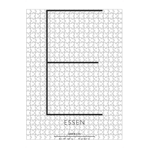 Puzzle Ravensburger "Abstract Essen" artboxONE - Städte,Typografie,Schwarzweiß - Abstrakt,Stadt,Stadt,Buchstabe,Essen - Bild Abstrakt
