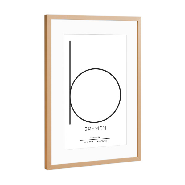 Poster mit Rahmen Kupfer "Abstract Bremen" artboxONE - Städte,Typografie,Schwarzweiß - Abstract,City,Stadt,Letter,Buchstabe,Bremen