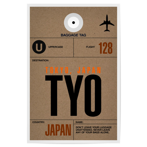 Poster "Airport Tokio" artboxONE - Städte,Typografie,Reise,Städte / Tokio - Airport,Retro,Stadt,City,Flughafen,Tokio