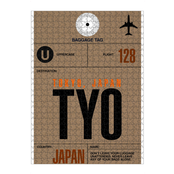 Puzzle Ravensburger "Airport Tokio" artboxONE - Städte,Typografie,Reise,Städte / Tokio - Airport,Retro,Stadt,City,Flughafen,Tokio - Bild airport
