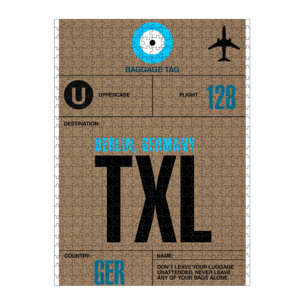 artboxONE Puzzle "Airport Tegel" artboxONE - Städte,Städte / Berlin,Typografie,Reise - Airport,Retro,Stadt,City,Flughafen,Tegel,Berlin