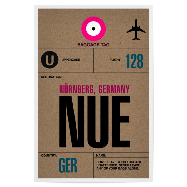 Poster "Airport Nürnberg" artboxONE - Städte,Typografie,Reise - Airport,Retro,Stadt,City,Flughafen,Nürnberg