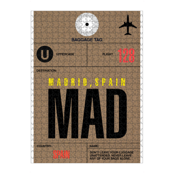 artboxONE Puzzle "Airport Madrid" artboxONE - Städte,Typografie,Reise - Airport,Retro,Stadt,City,Flughafen,Madrid - Bild airport