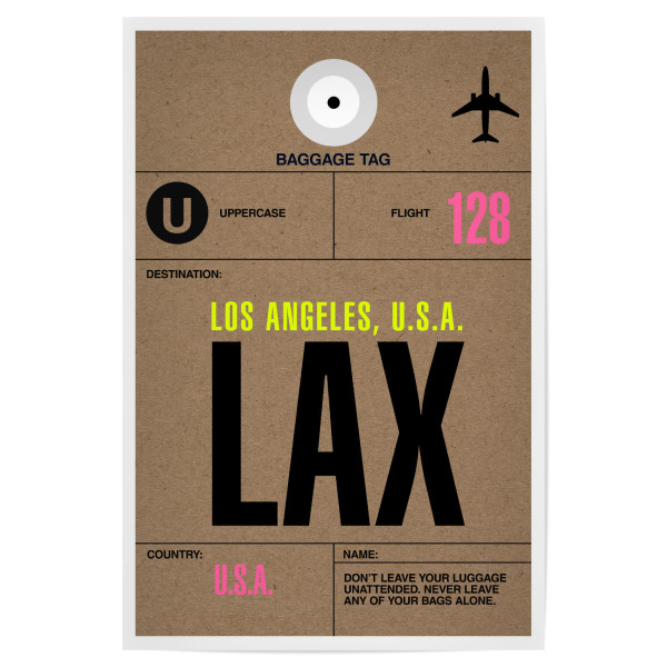 Poster "Airport Los Angeles" artboxONE - Städte,Typografie,Reise,Städte / Los Angeles - Airport,Retro,Stadt,City,Flughafen,Los angeles