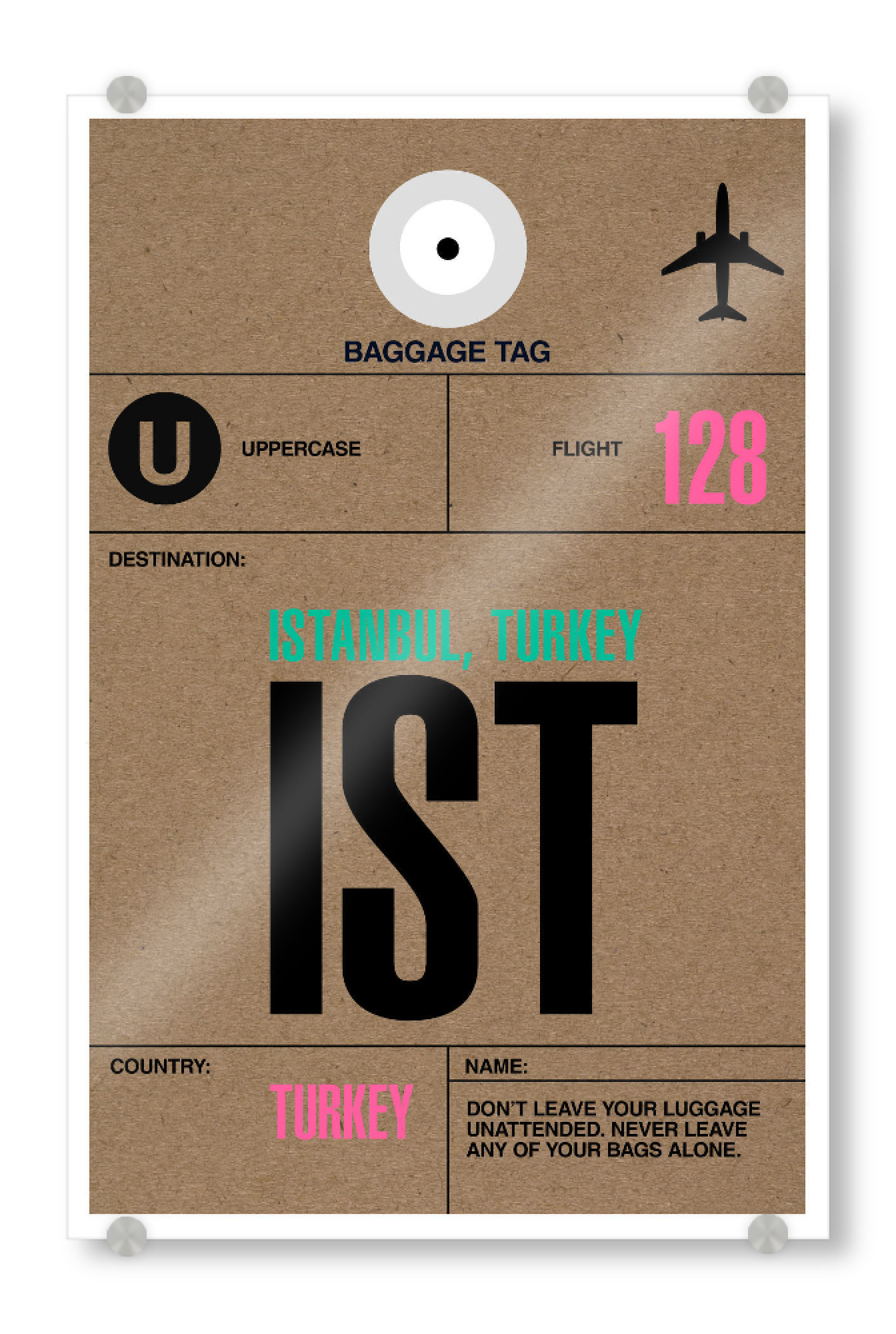 Acrylglasbild "Airport Istanbul" artboxONE - Städte,Typografie,Reise - Airport,Retro,Stadt,City,Flughafen,Istanbul