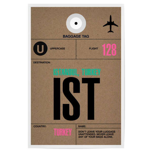 Poster 30x20 cm "Airport Istanbul" artboxONE - Städte,Typografie,Reise - Airport,Retro,Stadt,City,Flughafen,Istanbul
