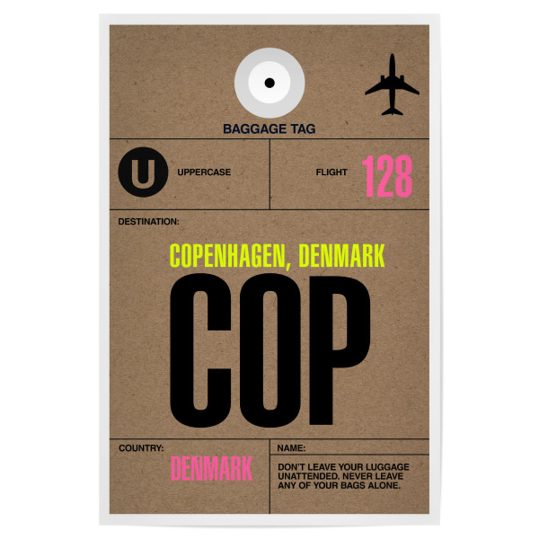 Poster "Airport Copenhagen" artboxONE - Städte,Typografie,Reise - Flughafen,Retro,Stadt,Stadt,Flughafen,Kopenhagen