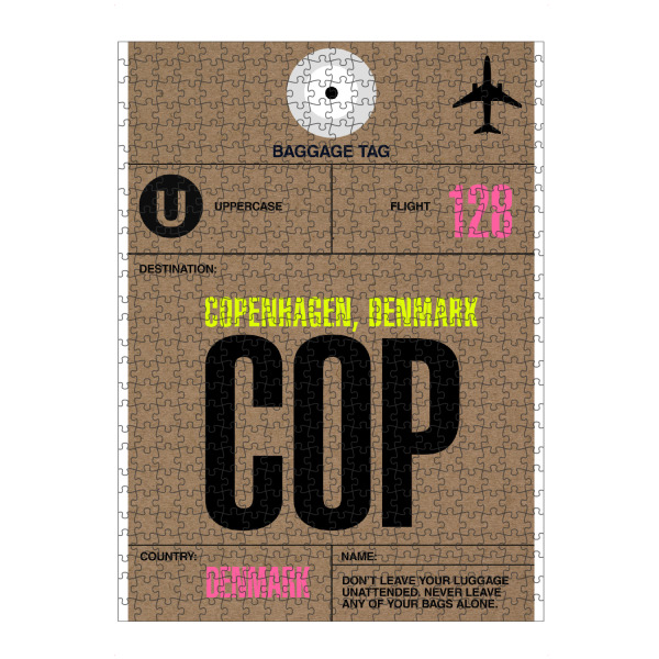 Puzzle Ravensburger "Airport Copenhagen" artboxONE - Städte,Typografie,Reise - Flughafen,Retro,Stadt,Stadt,Flughafen,Kopenhagen - Bild Flughafen