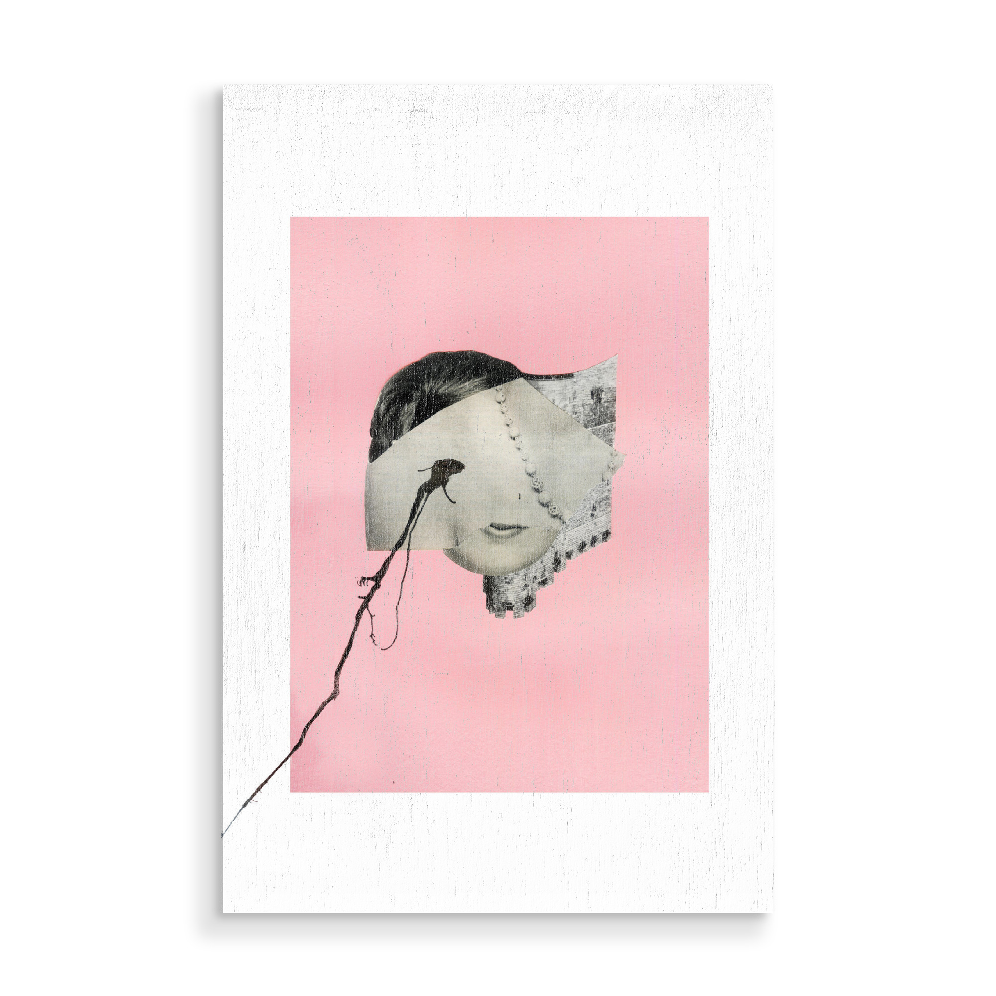 Holzbild "Medusa (Theme III)" artboxONE - Abstrakt,Menschen,Schwarzweiß,Architektur - Ink,Collage,Woman,Face