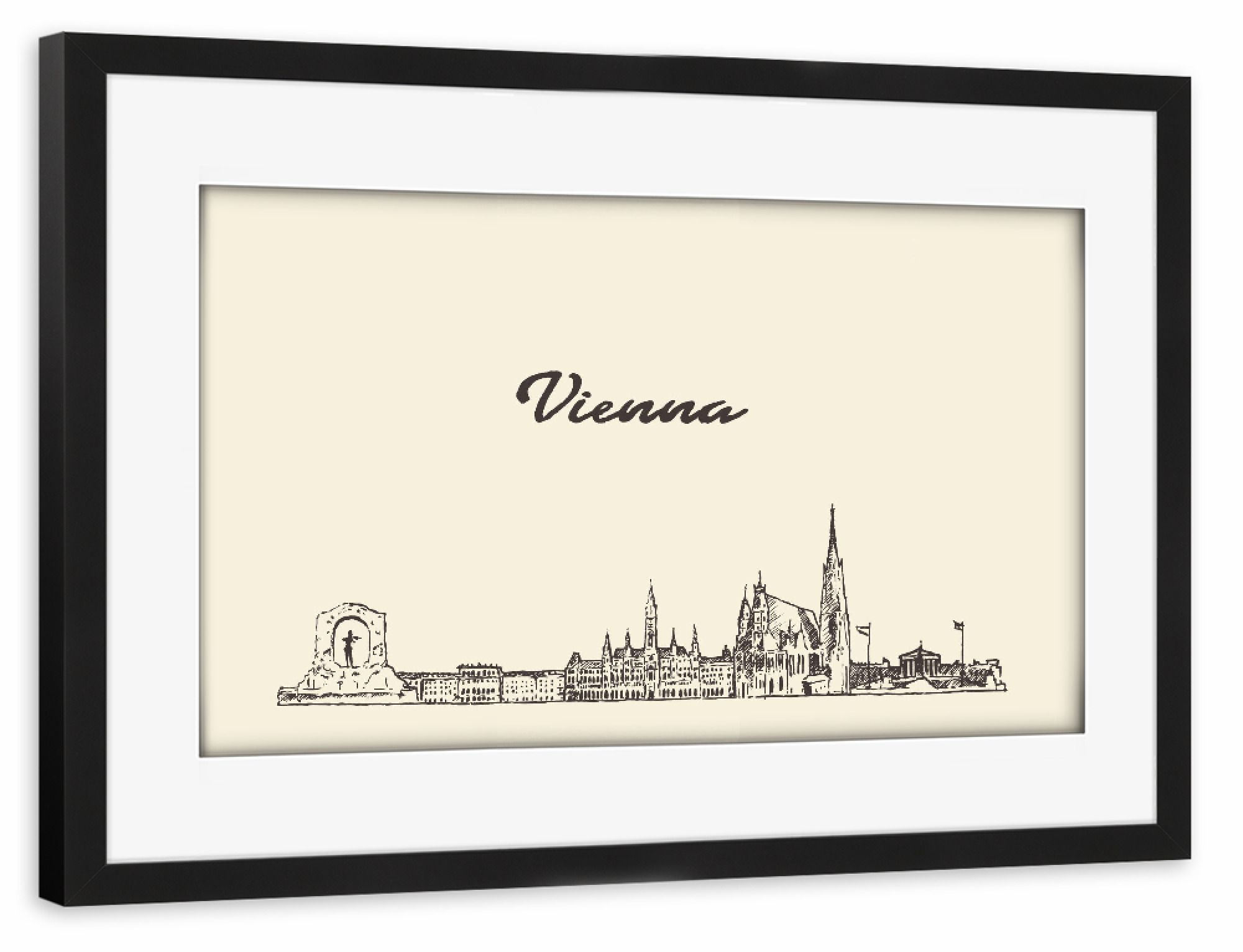 Poster mit Rahmen schwarz "Vienna 2" artboxONE - Städte,Reise,Architektur,Städte / Wien