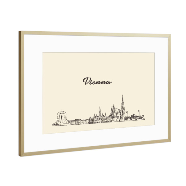 Poster mit Rahmen Gold "Vienna 2" artboxONE - Städte,Reise,Architektur,Städte / Wien