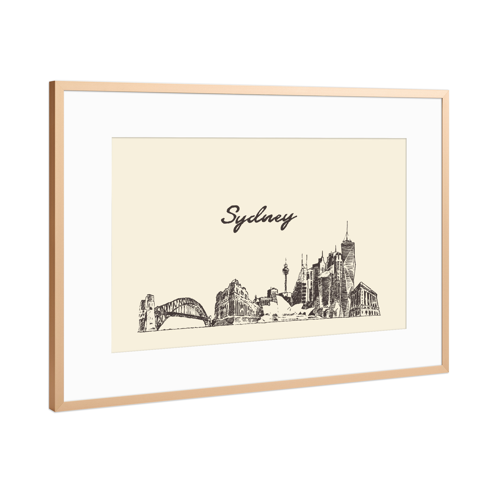 Poster mit Rahmen Kupfer "Sydney" artboxONE - Städte,Reise,Architektur,Städte / Sydney