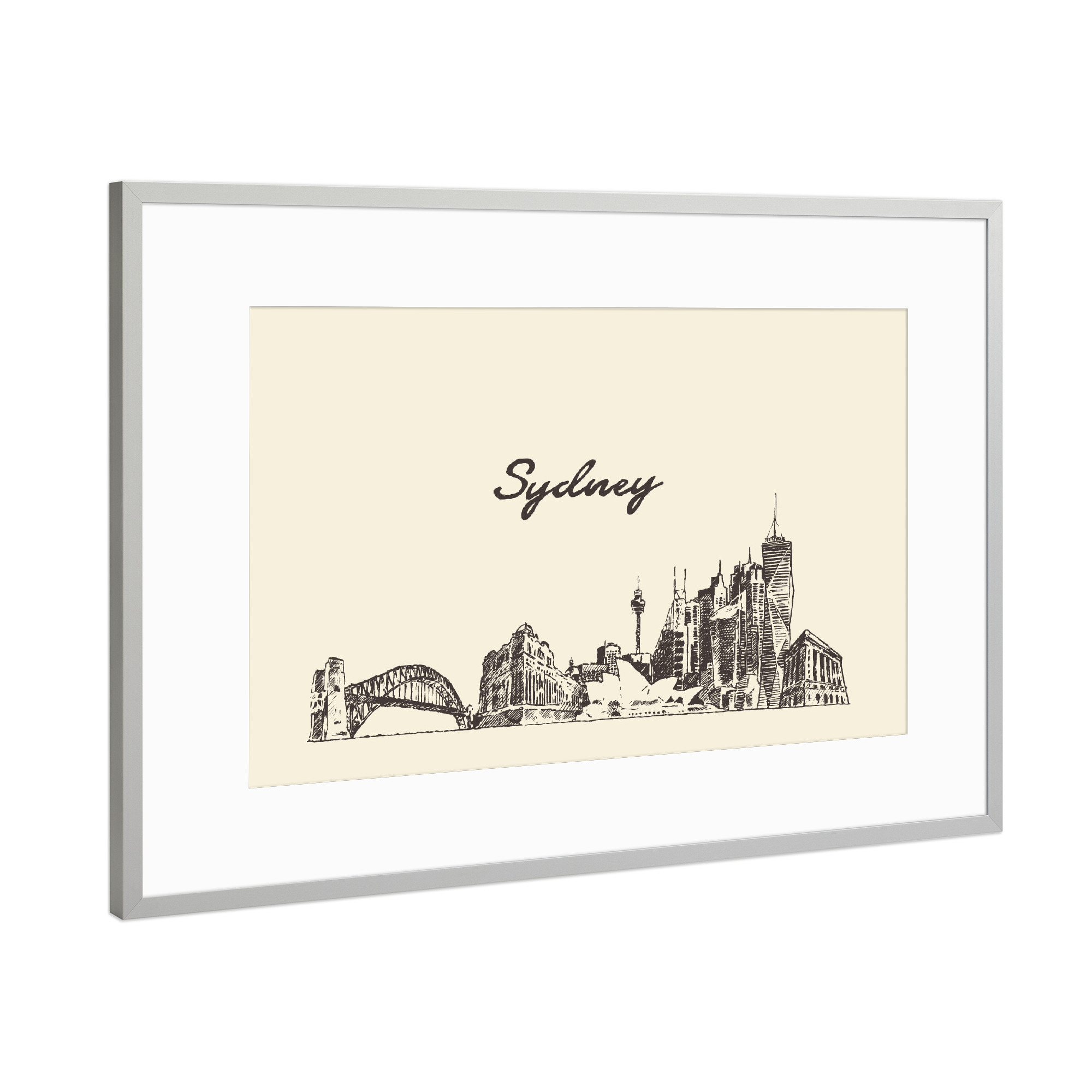 Poster mit Rahmen Silber "Sydney" artboxONE - Städte,Reise,Architektur,Städte / Sydney