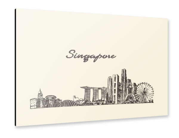 Alu-Dibond "Singapore" 30x20 cm artboxONE
