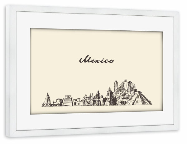 Poster mit Rahmen weiß "Mexico" artboxONE - Natur,Reise,Architektur,Reise / Länder