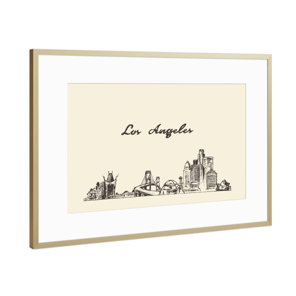 Poster mit Rahmen Gold "Los Angeles" artboxONE - Städte,Reise,Architektur,Städte / Los Angeles