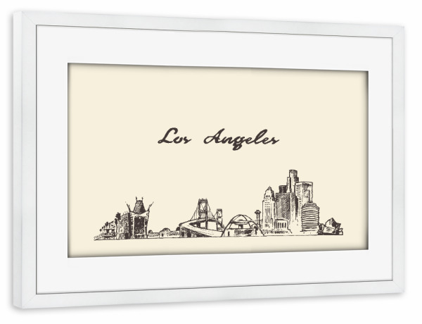 Poster mit Rahmen weiß "Los Angeles" artboxONE - Städte,Reise,Architektur,Städte / Los Angeles