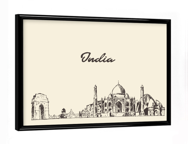 Poster mit schwarzem Rahmen "India 2" artboxONE - Reise,Architektur,Reise / Asien