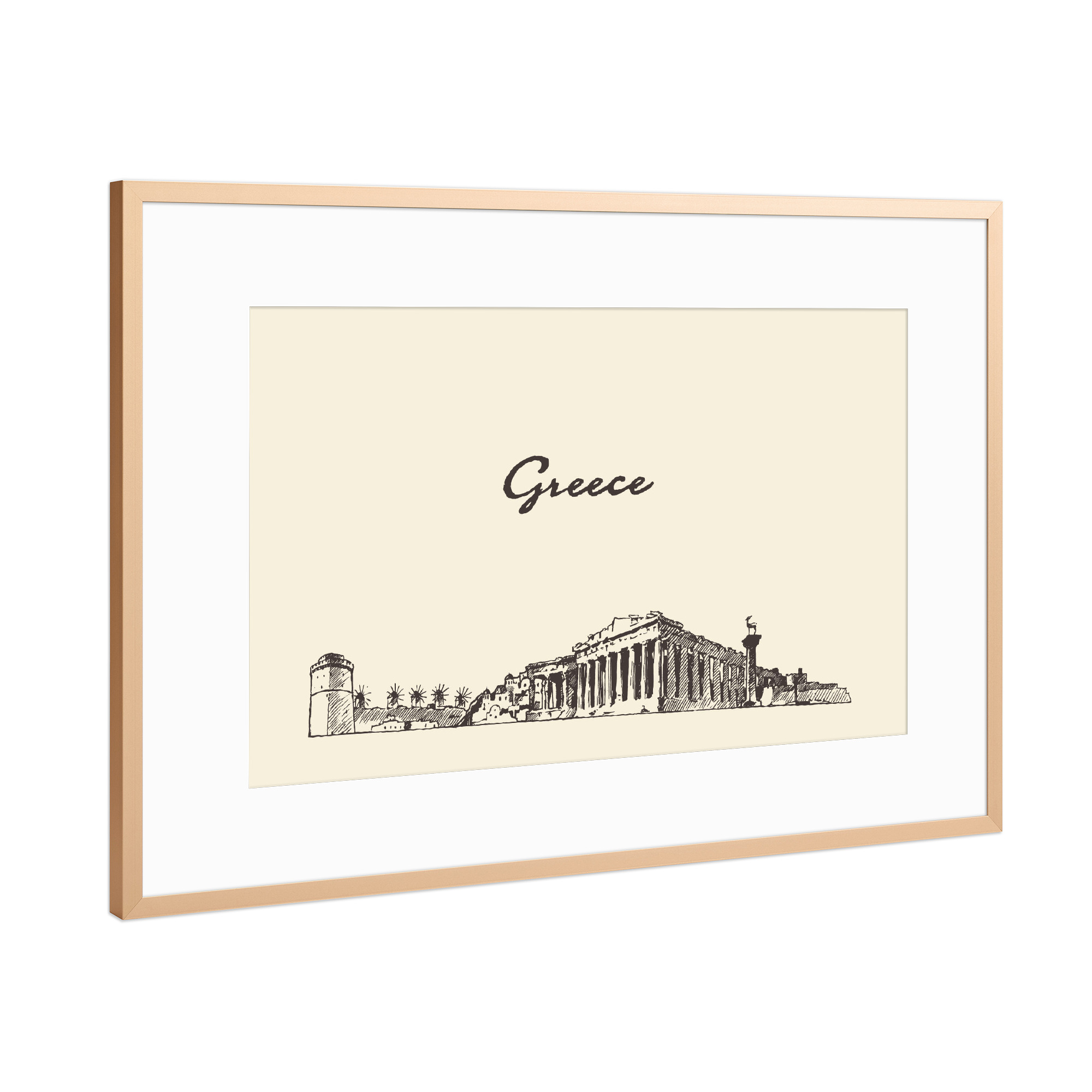Poster mit Rahmen Kupfer "Greece" artboxONE - Reise,Architektur
