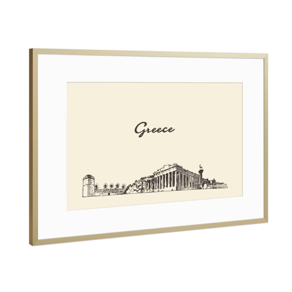 Poster mit Rahmen Gold "Greece" artboxONE - Reise,Architektur