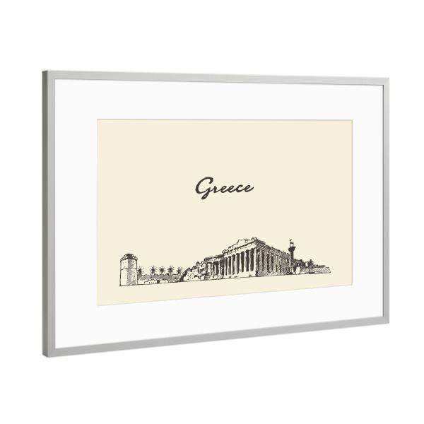 Poster mit Rahmen Silber "Greece" artboxONE - Reise,Architektur
