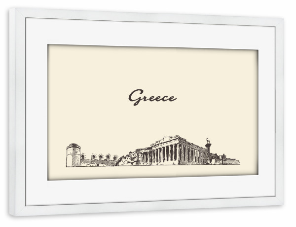 Poster mit Rahmen weiß "Greece" artboxONE - Reise,Architektur